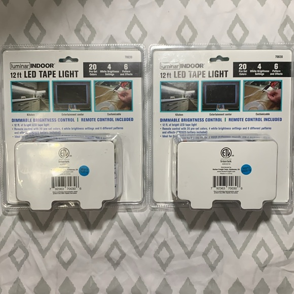 Set of 2 LUMINAR INDOOR 12Ft. LED TAPE LIGHTS -REMOTE CONTROL, 20
COLORS OPENED - Picture 2 of 3